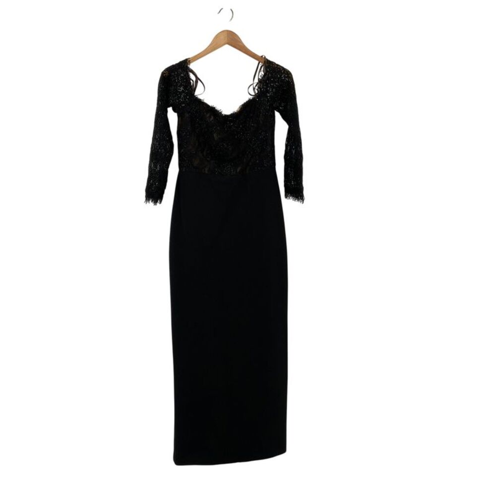 Theia Andrina Lace Off Dress Black 10